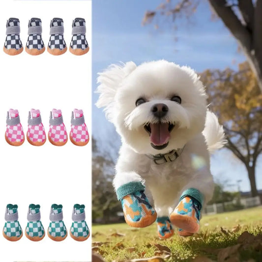 4pcs/set Anti-skid Breathable Pet Dog Shoes
