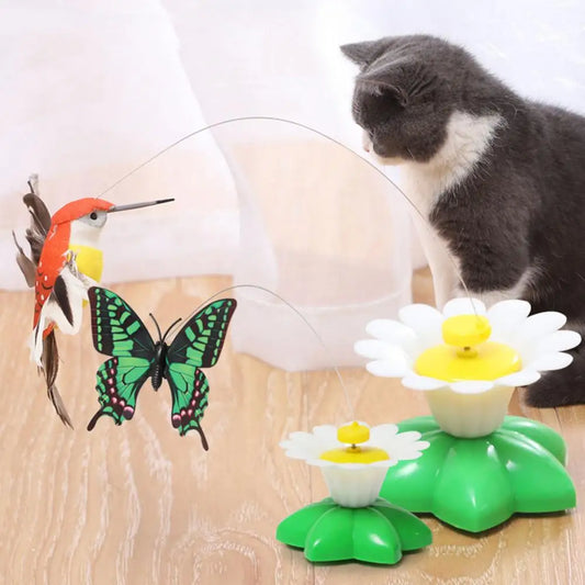 Funny Rotating Electric Flying Bird Interactive Toy  For Pet Cats